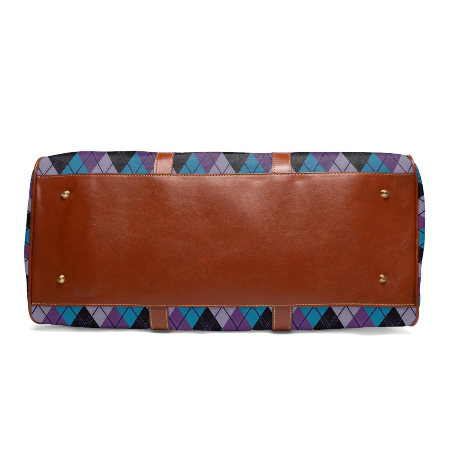 Custom Purple Plaid Travel Bag Weekender Over Night Bag