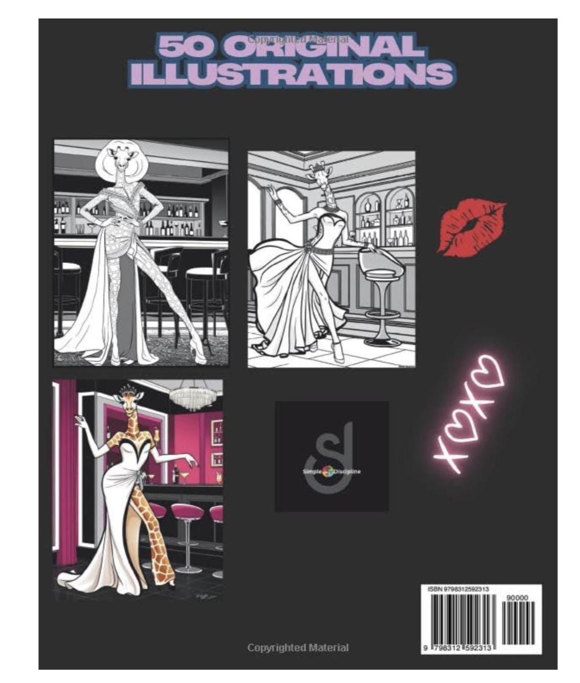 Drag Queen Giraffes Coloring Book: 50 Original Illustrations