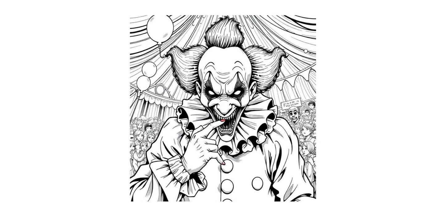 Creepy Clowns Coloring Book: 50 Original Illustrations, Dark Carnival Series
