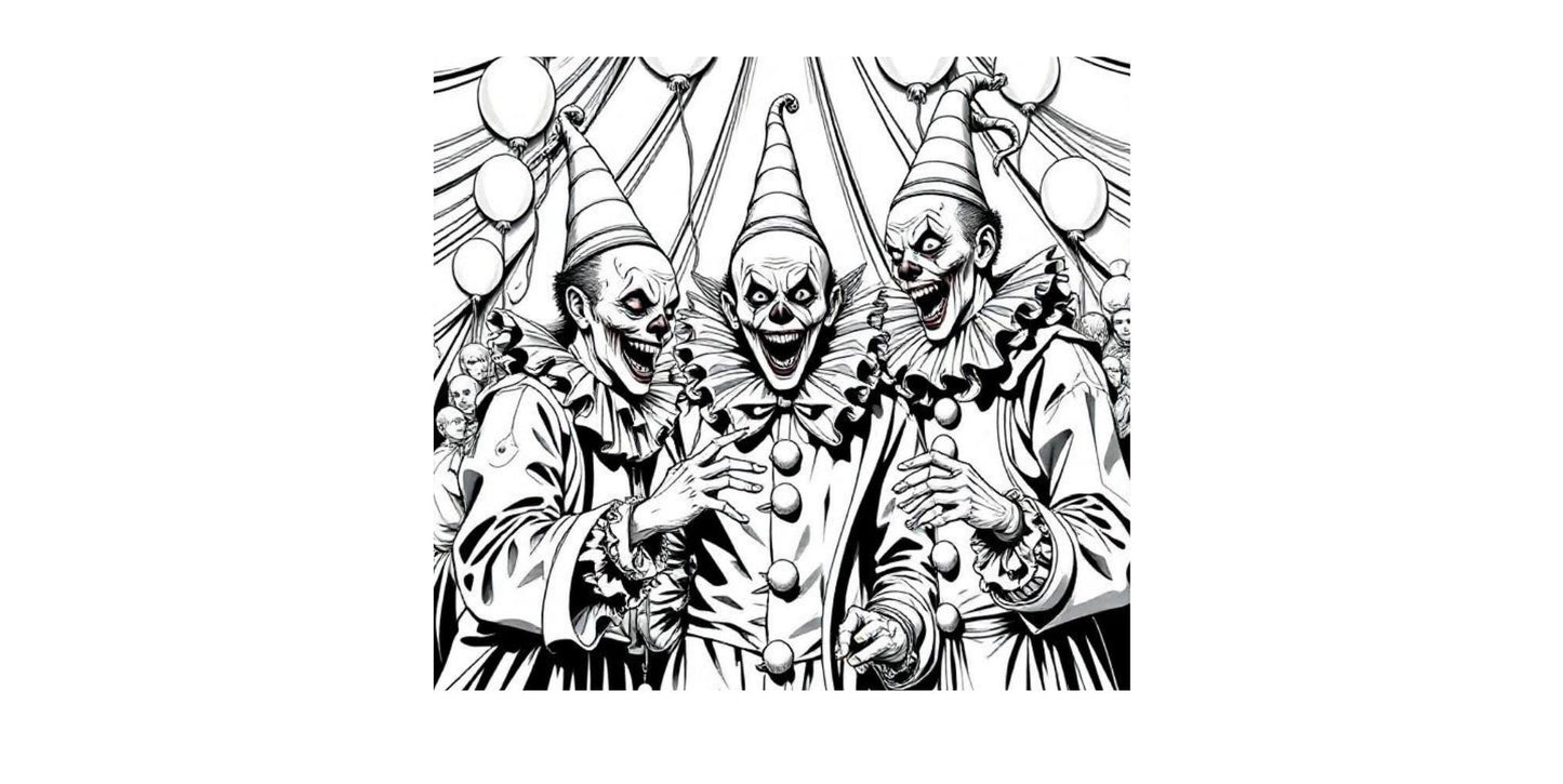 Creepy Clowns Coloring Book: 50 Original Illustrations, Dark Carnival Series