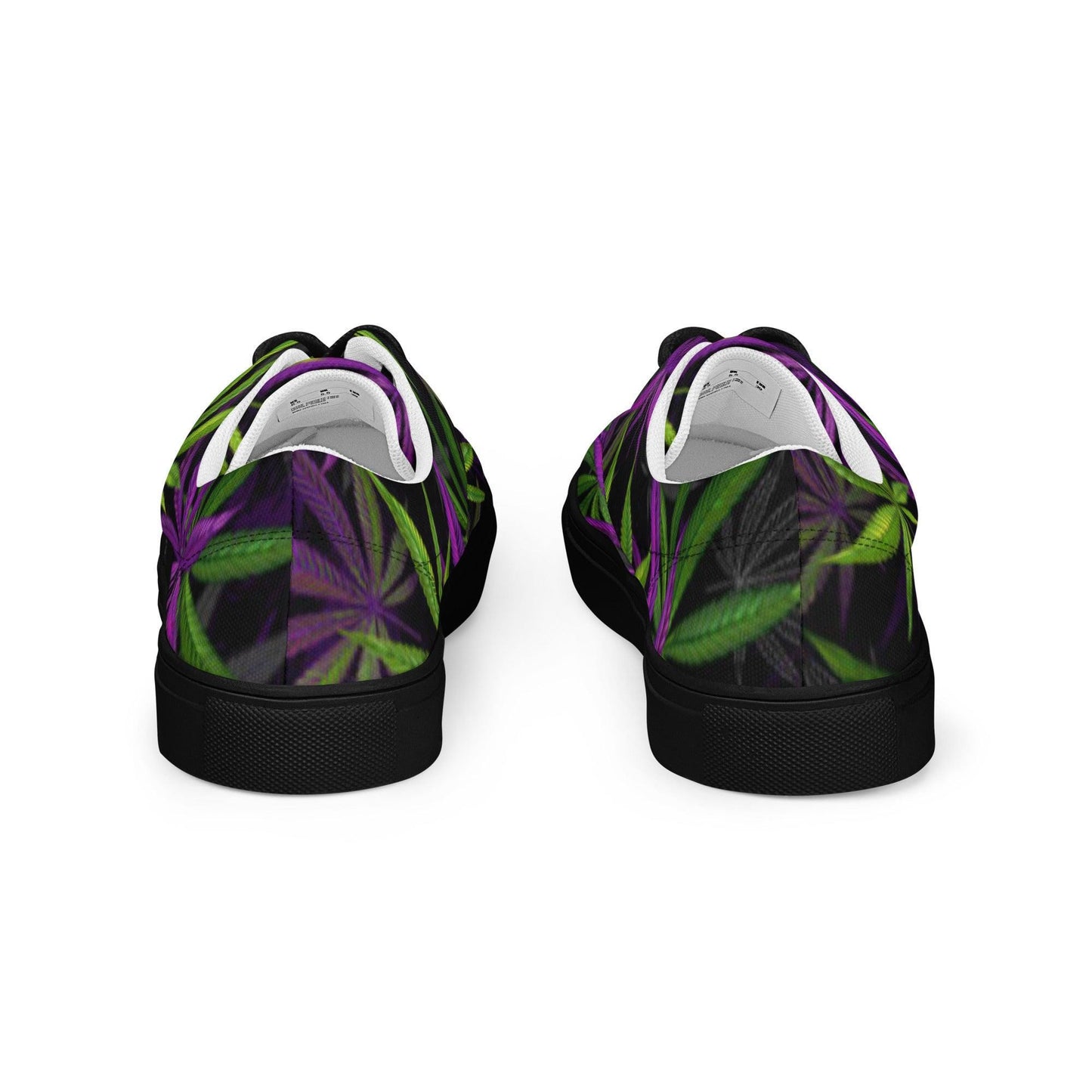 Abstract Leaf Print Men's Vegan Canvas Shoes