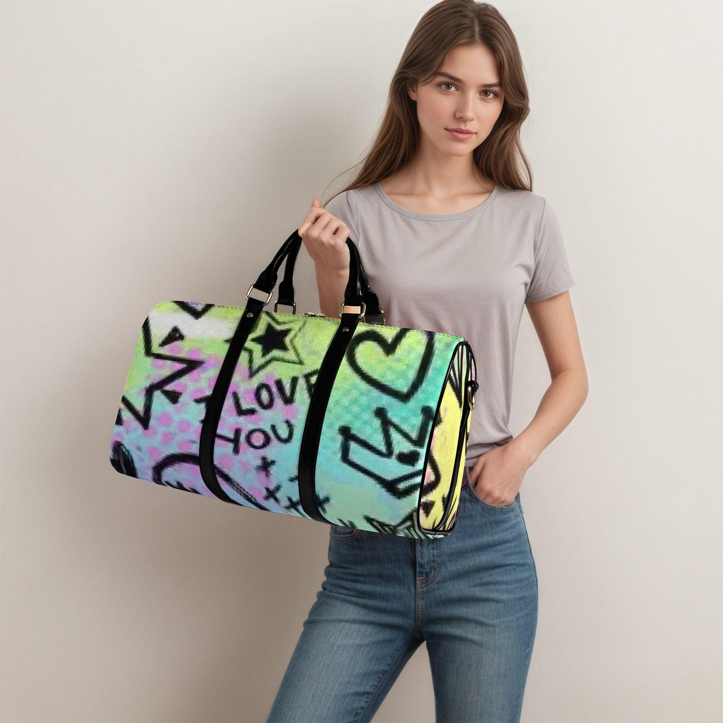 Custom Design Vegan Leather Duffle Bag: Eco Friendly Weekender