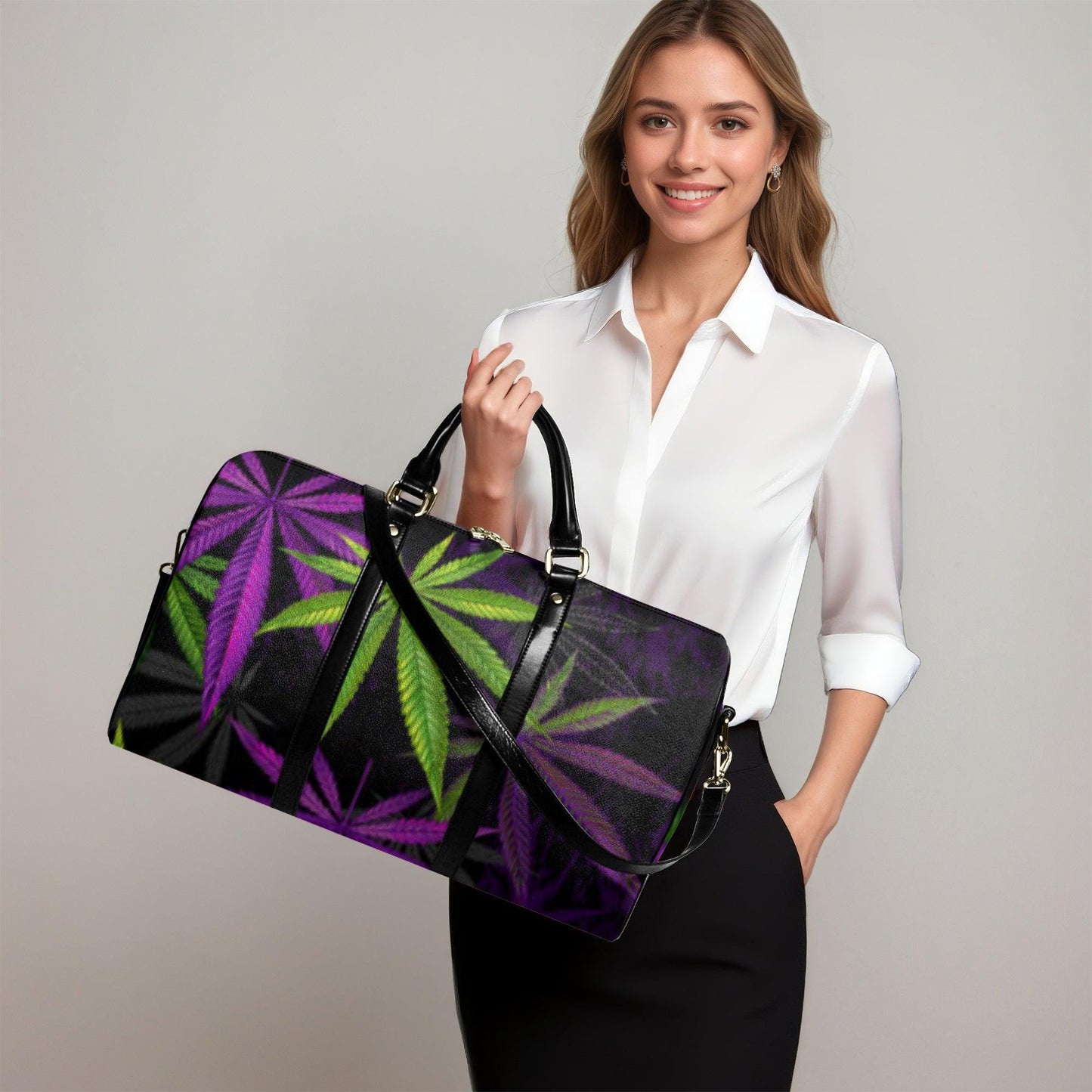 Custom Design Travel Duffle Bag: Vegan Leather Weekender