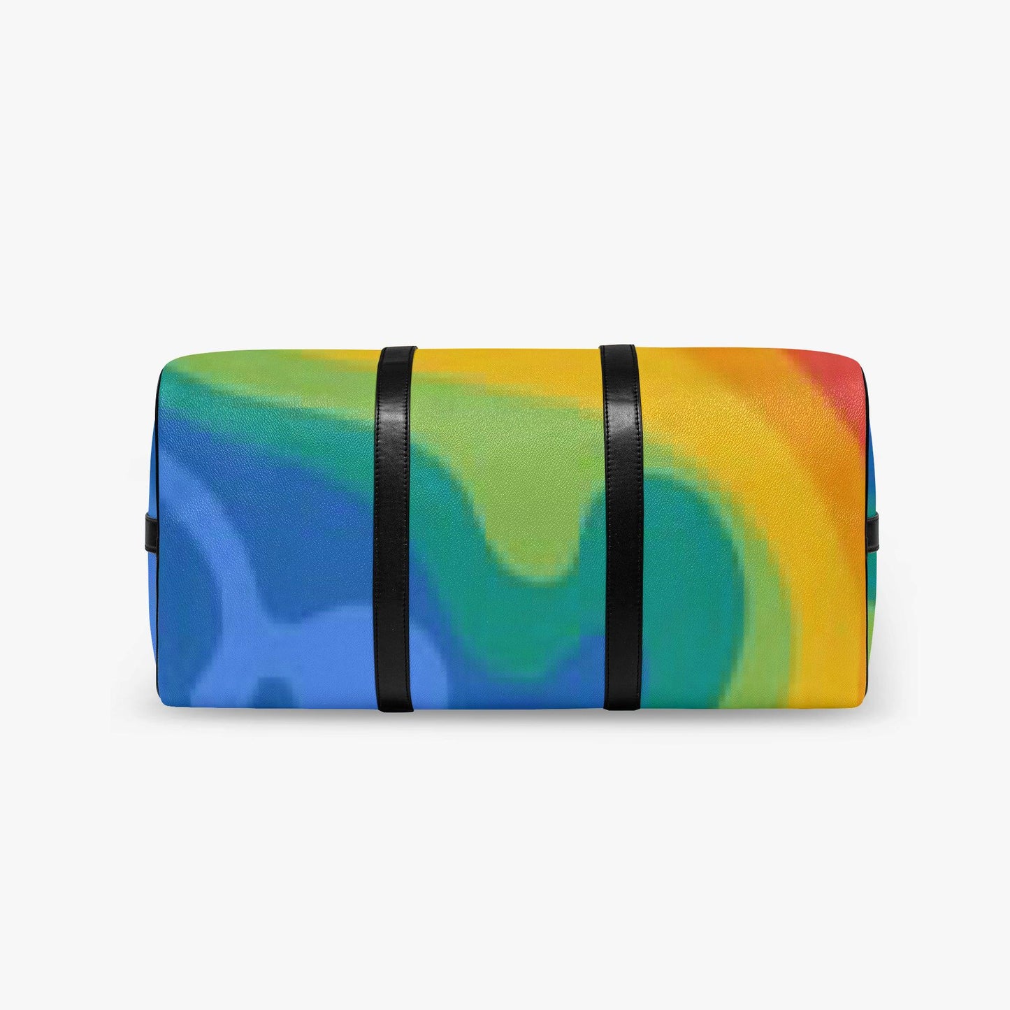 Rainbow Travel Duffle Bag: Custom Design, Vegan Leather Weekender