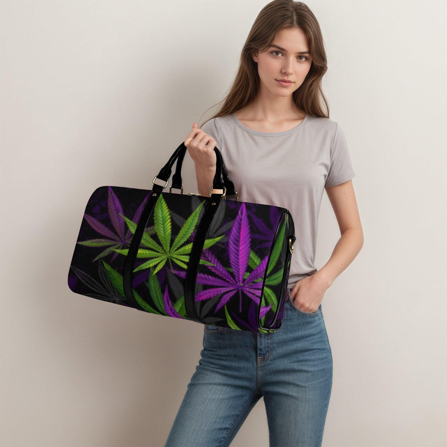 Custom Design Travel Duffle Bag: Vegan Leather Weekender