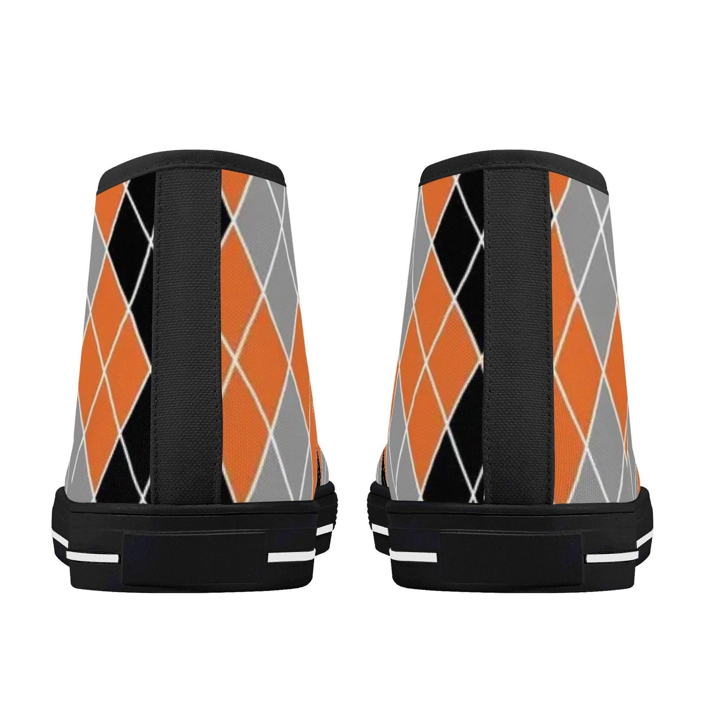 Men's Argyle High Top Canvas Shoes: Custom Designed, Eco Friendly