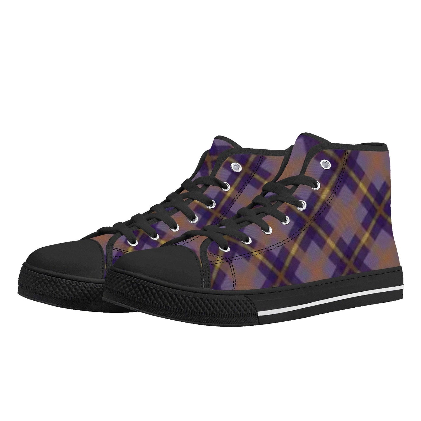 Custom Designed Men's High Top Canvas Shoes: Unique Patterns