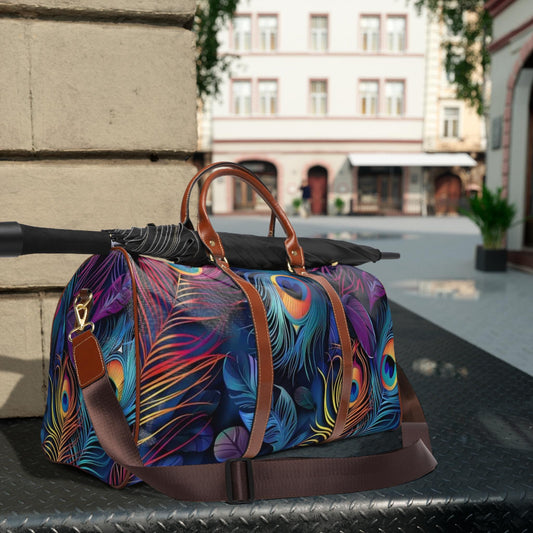 Custom Peacock Travel Bag Weekender Over Night Bag