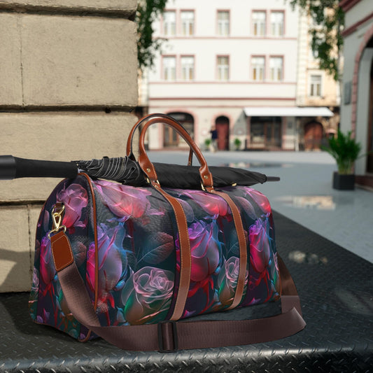 Custom Roses Flowers Travel Bag Weekender Over Night Bag