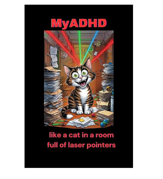 ADHD Notebook Journal Planner To Do List Reminders with Humor: My ADHD Like a Cat in a Room Full of Laser Pointers