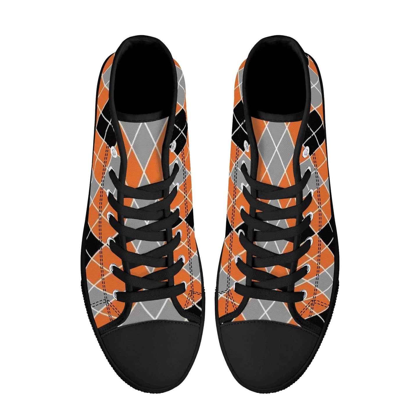 Men's Argyle High Top Canvas Shoes: Custom Designed, Eco Friendly