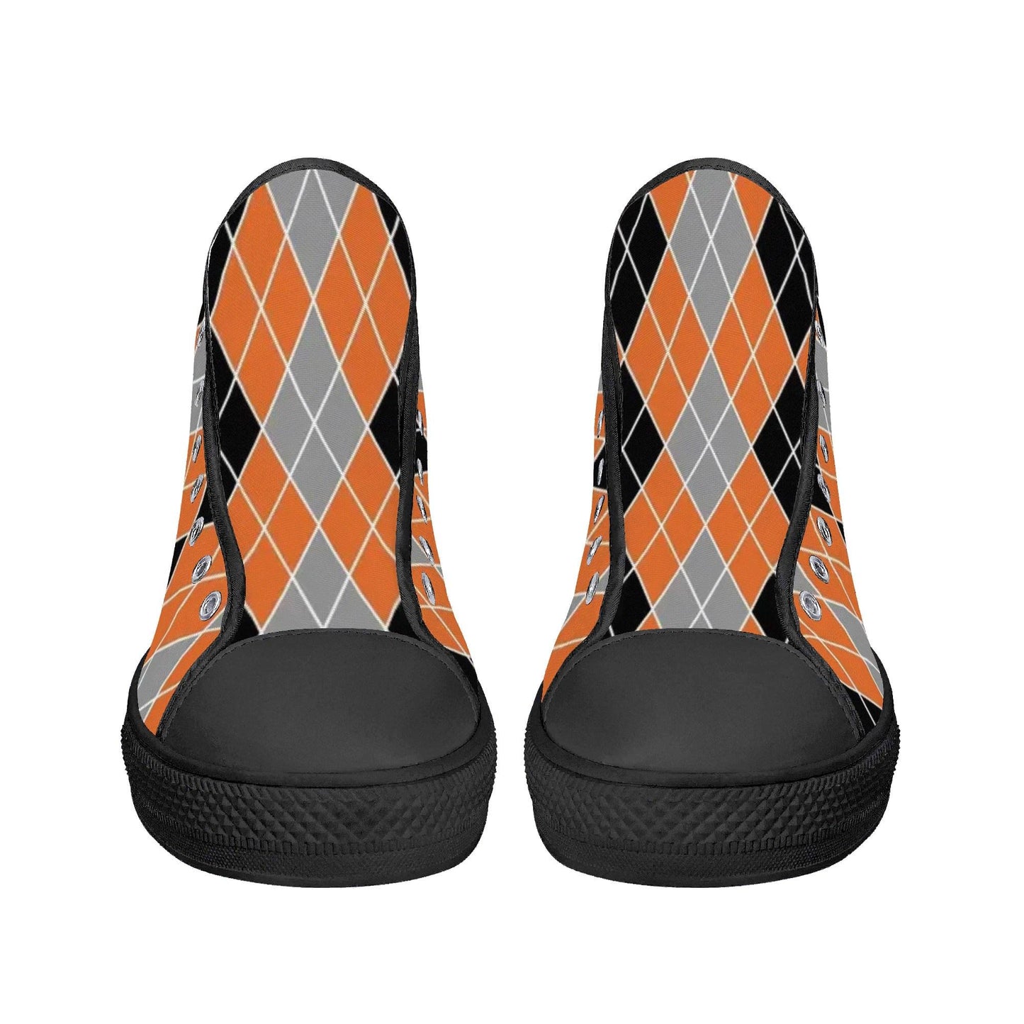 Men's Argyle High Top Canvas Shoes: Custom Designed, Eco Friendly